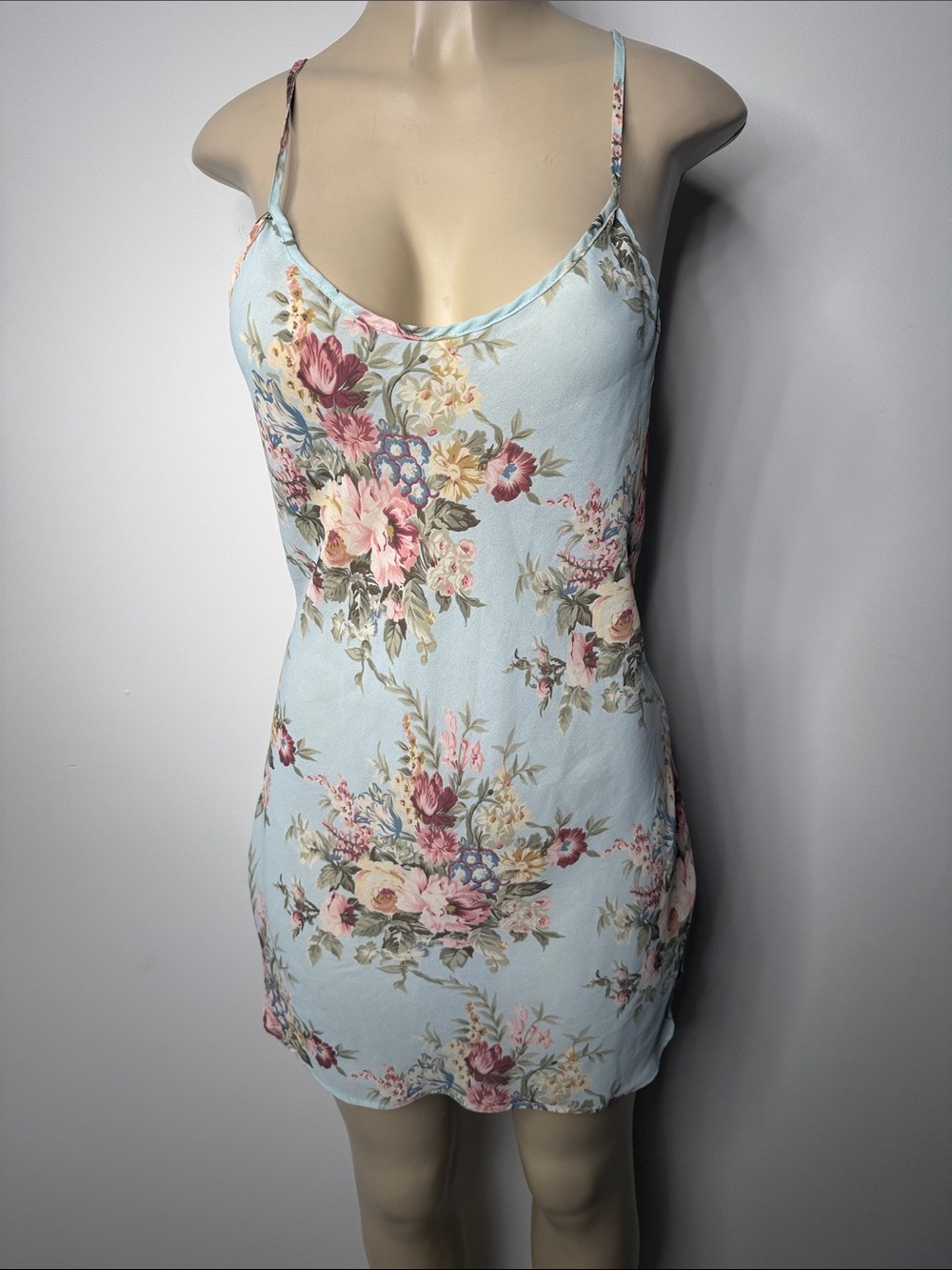 Victoria's Secret Light Blue Floral Slip
